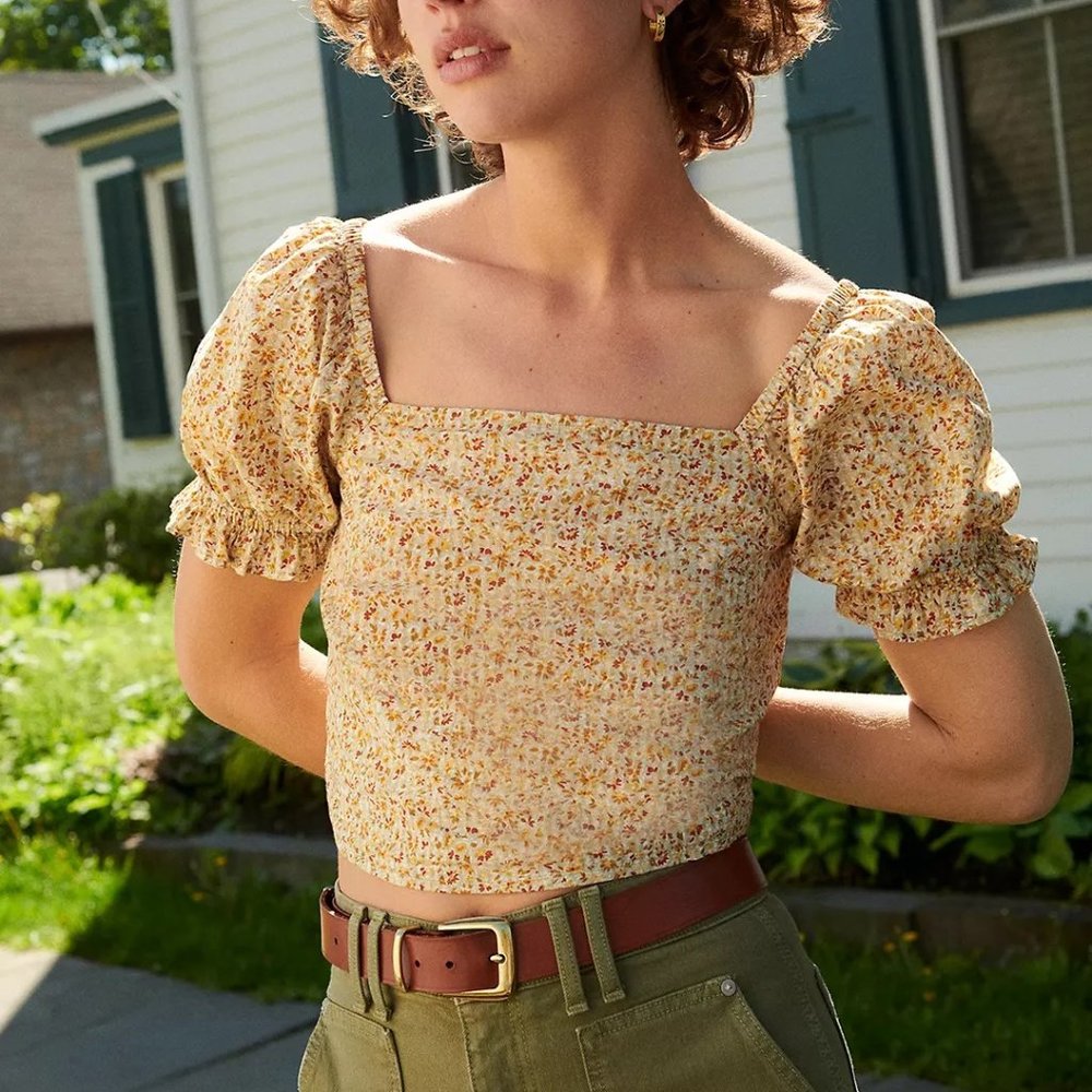 Hopewell Puff-Sleeve Crop Top